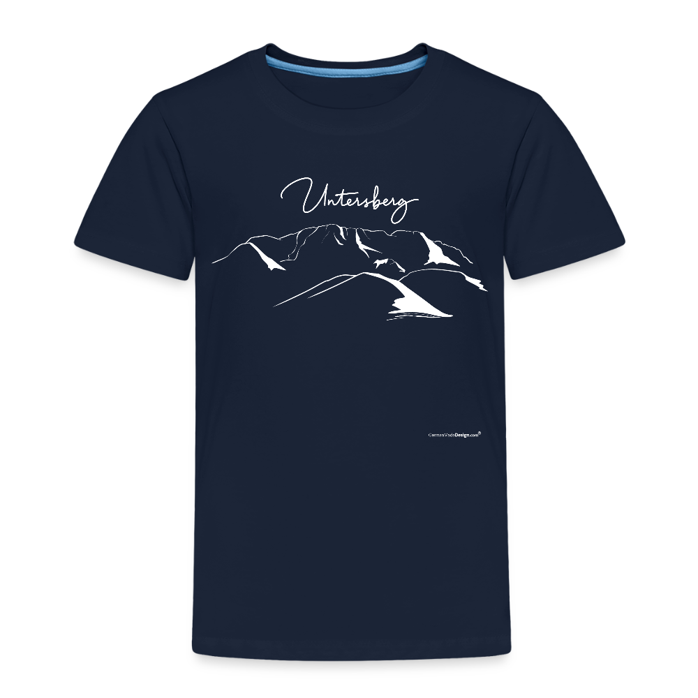 Untersberg Kinder Premium T-Shirt vers. Farben 2xDruck Weiß - Navy
