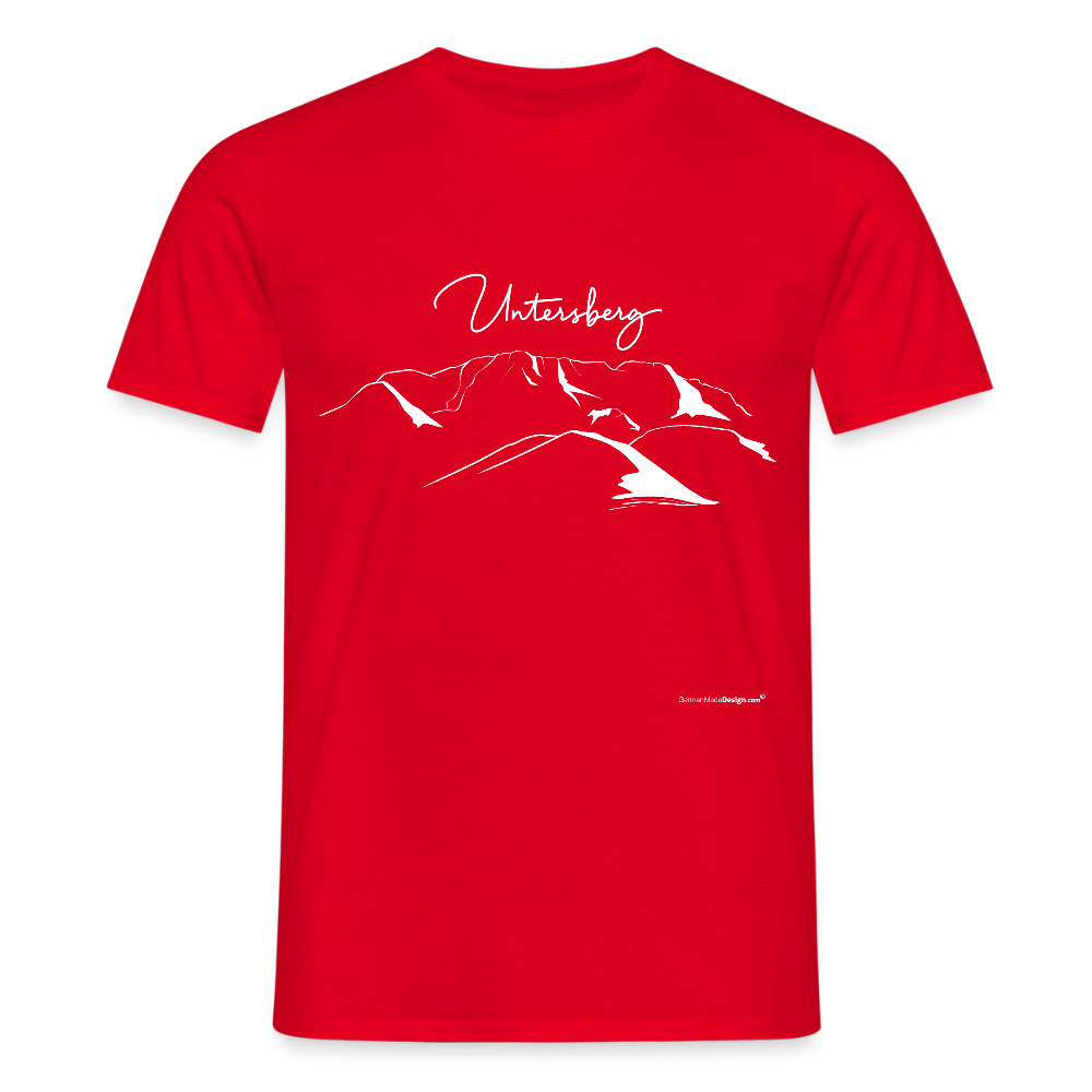 Untersberg Männer Premium T-Shirt Rot 1xDruck Weiss - Rot