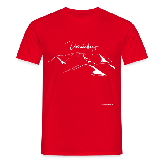 Untersberg Männer Premium T-Shirt Rot 1xDruck Weiss - Rot