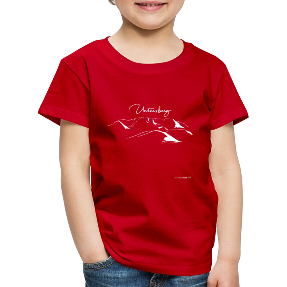 Untersberg Kinder Premium T-Shirt vers. Farben 2xDruck Weiß - Rot