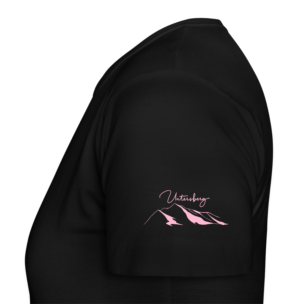 Untersberg Frauen Premium T-Shirt Antrazith 4xDruck Rosa - Schwarz