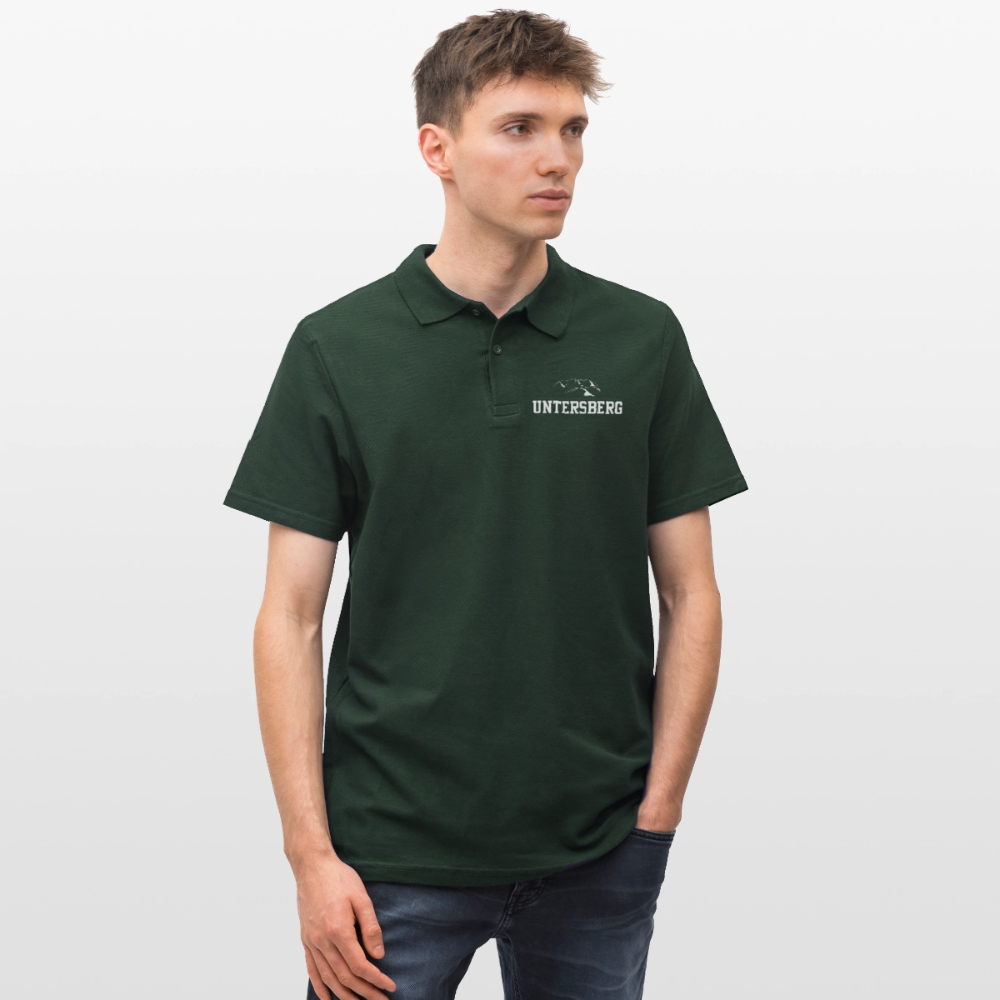 Männer Poloshirt "Untersberg" exklusiv in schwarz - Tannengrün