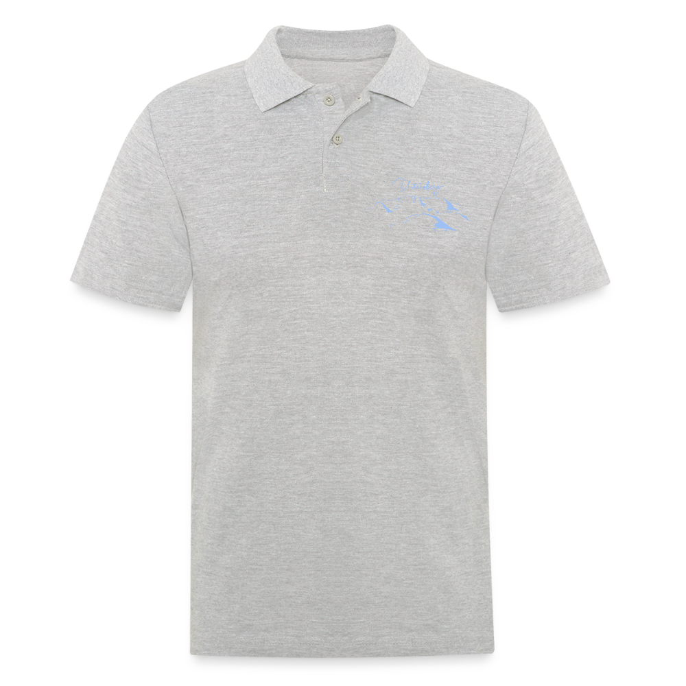 Männer Poloshirt Untersberg in Navyblau - Grau meliert