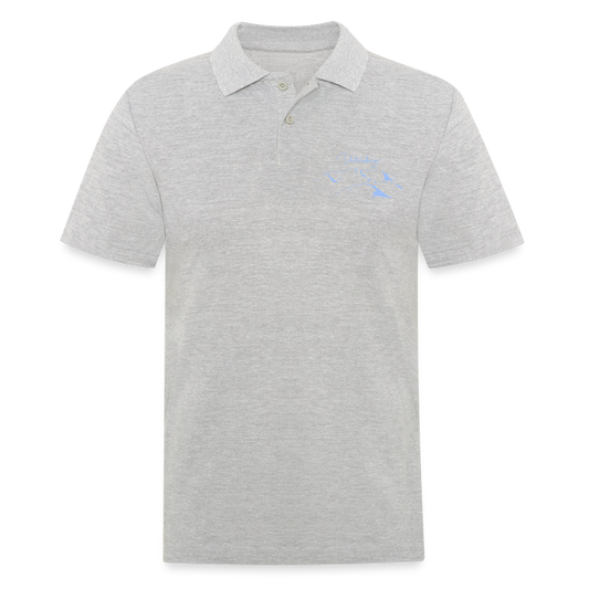 Männer Poloshirt Untersberg in Navyblau - Grau meliert
