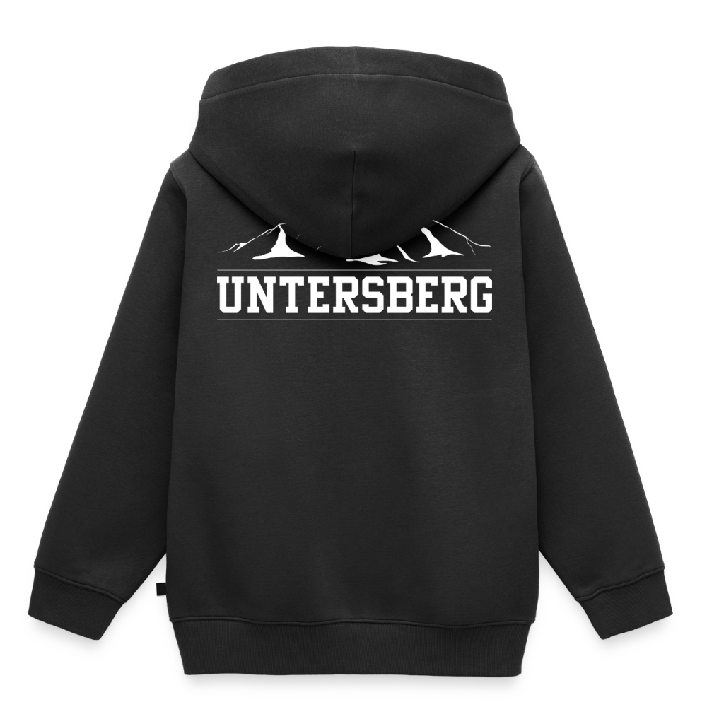 Kinder Premium Hoodie in versch. Farben Untersberg 2xDruck in Weiß - Schwarz