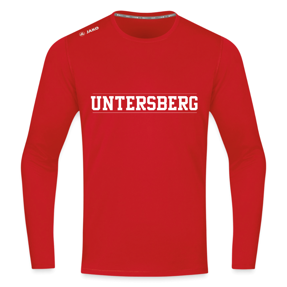 Untersberg Männer JAKO Langarmshirt vers. Farben 1xDruck weiß - Rot
