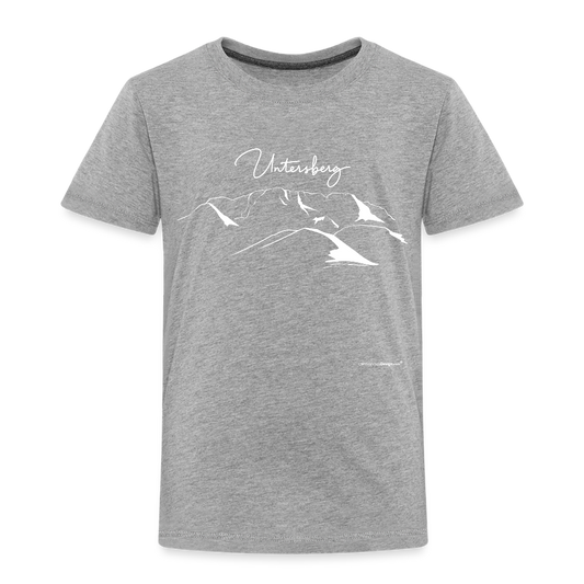 Untersberg Kinder Premium T-Shirt vers. Farben 2xDruck Weiß - Grau meliert