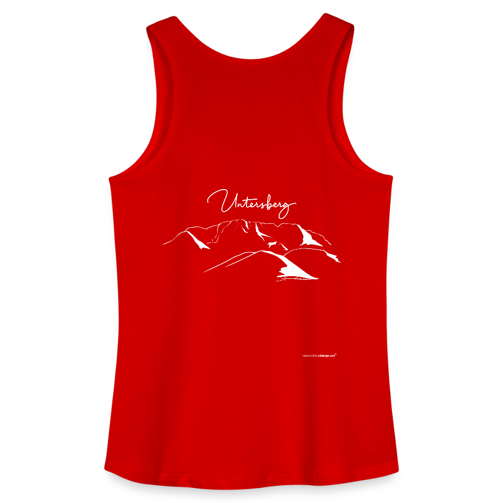 Untersberg Frauen Bio Tank Top vers. Farben 2xDruck weiss - Rot