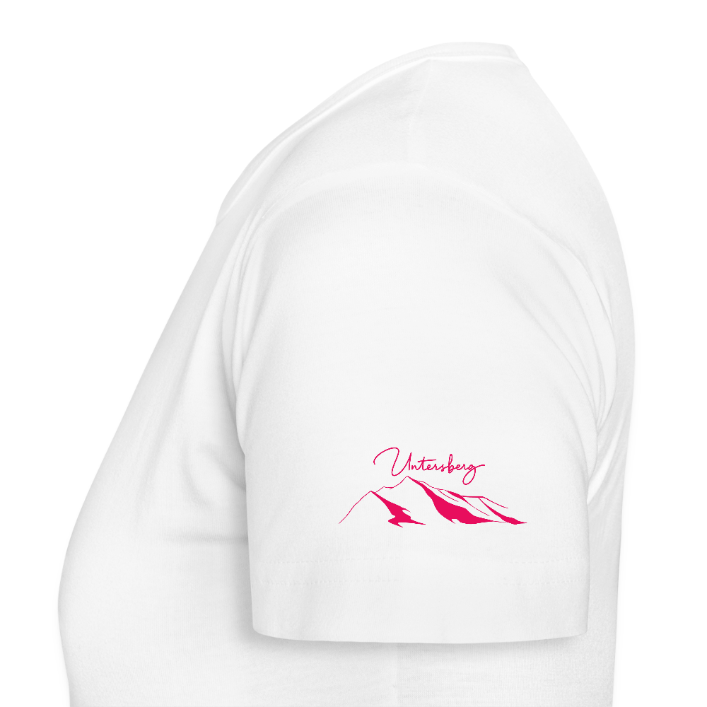 Untersberg Frauen Premium T-Shirt weiss 4xDruck pink - Weiß