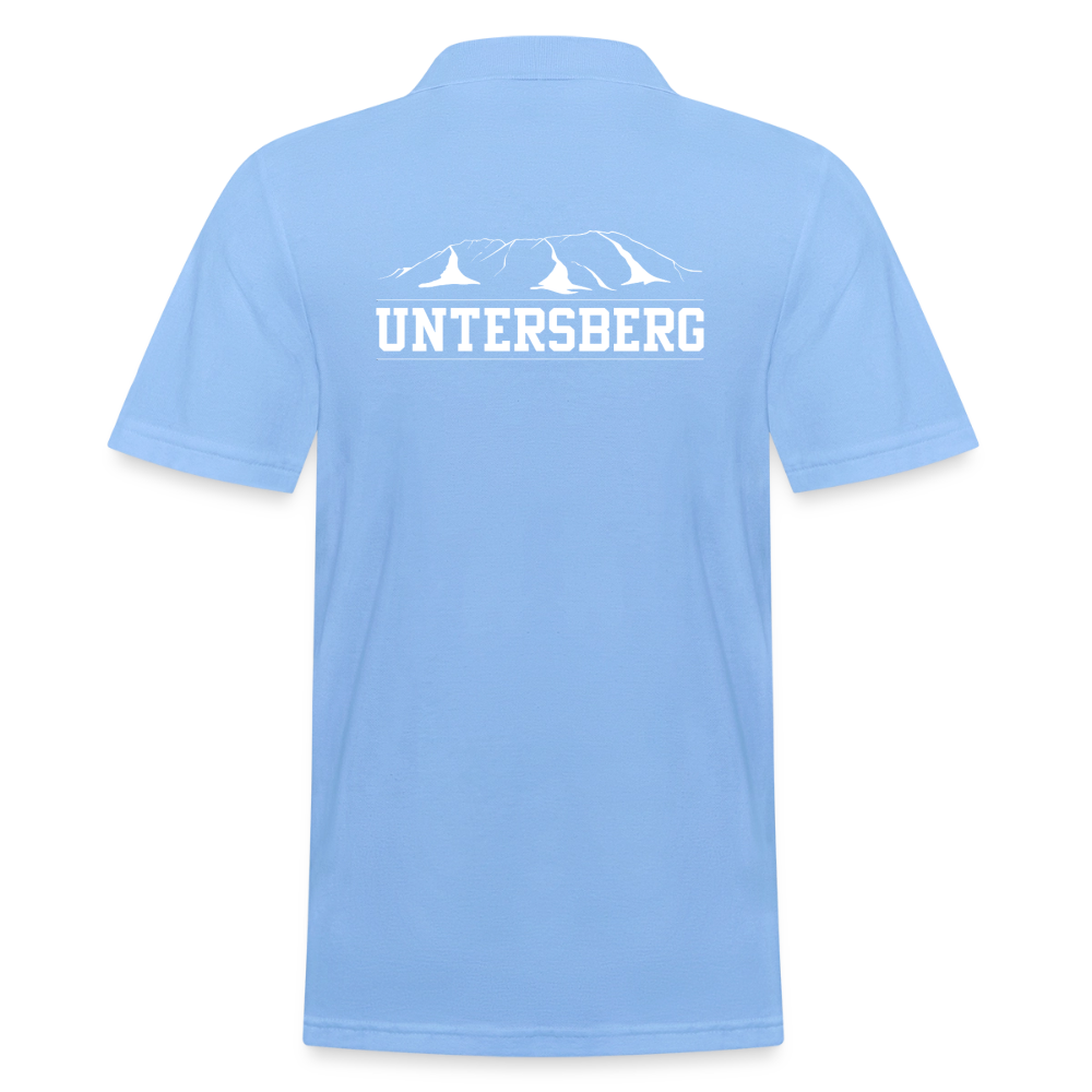 Männer Poloshirt "Untersberg" exklusiv in schwarz - Himmelblau