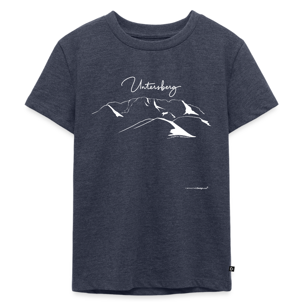 Untersberg Kinder Premium T-Shirt vers. Farben 2xDruck Weiß - Jeansblau 