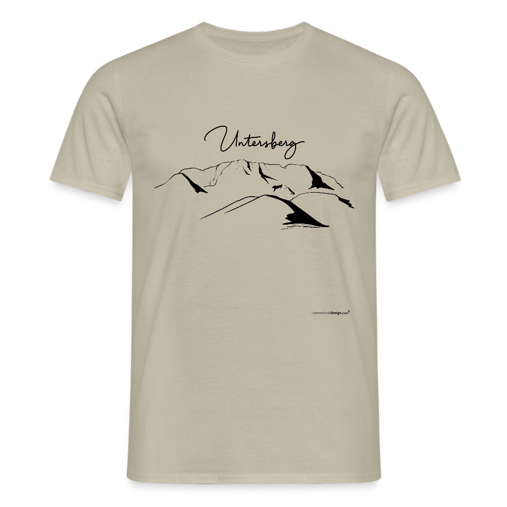 Untersberg Männer Premium T-Shirt vers. Farben 2xDruck Schwarz - Sandbeige
