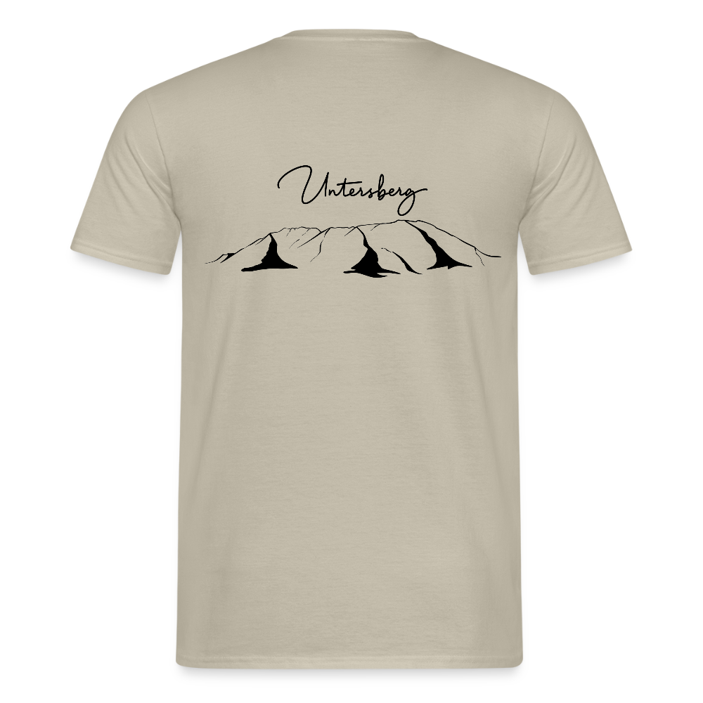 Untersberg Männer Premium T-Shirt vers. Farben 2xDruck Schwarz - Sandbeige