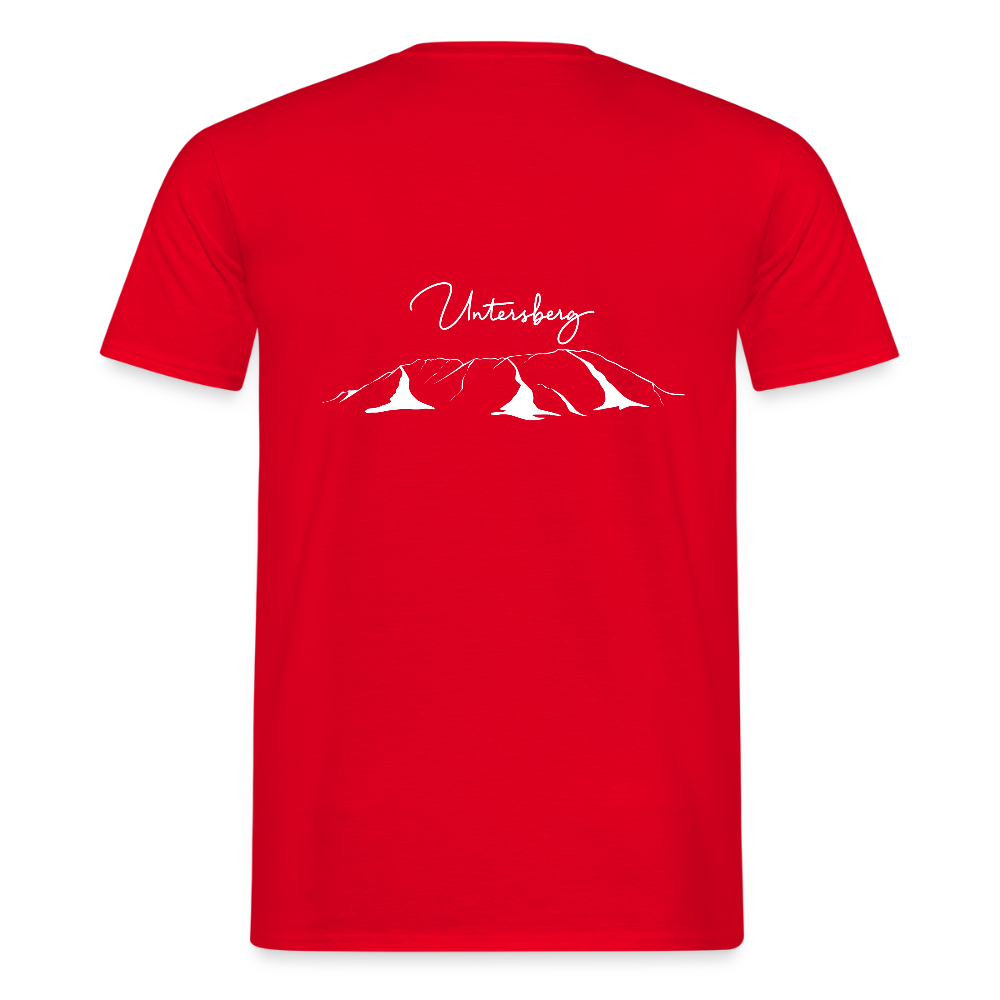 Untersberg Männer Premium T-Shirt vers. Farben 4xDruck Weiss - Rot