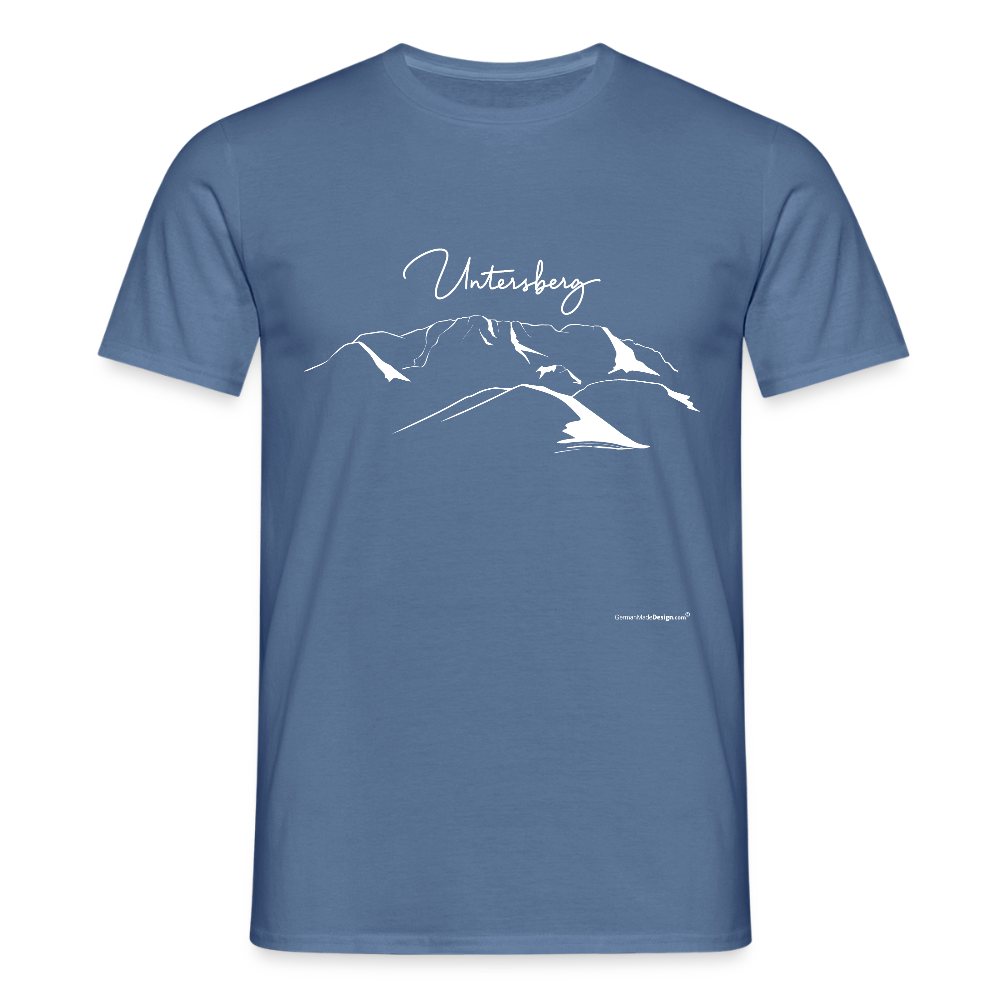 Untersberg Männer Premium T-Shirt vers. Farben 2xDruck Weiss - Taubenblau 