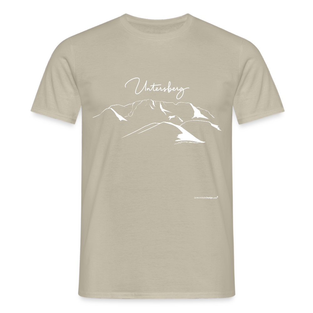 Untersberg Männer Premium T-Shirt vers. Farben 4xDruck Weiss - Sandbeige