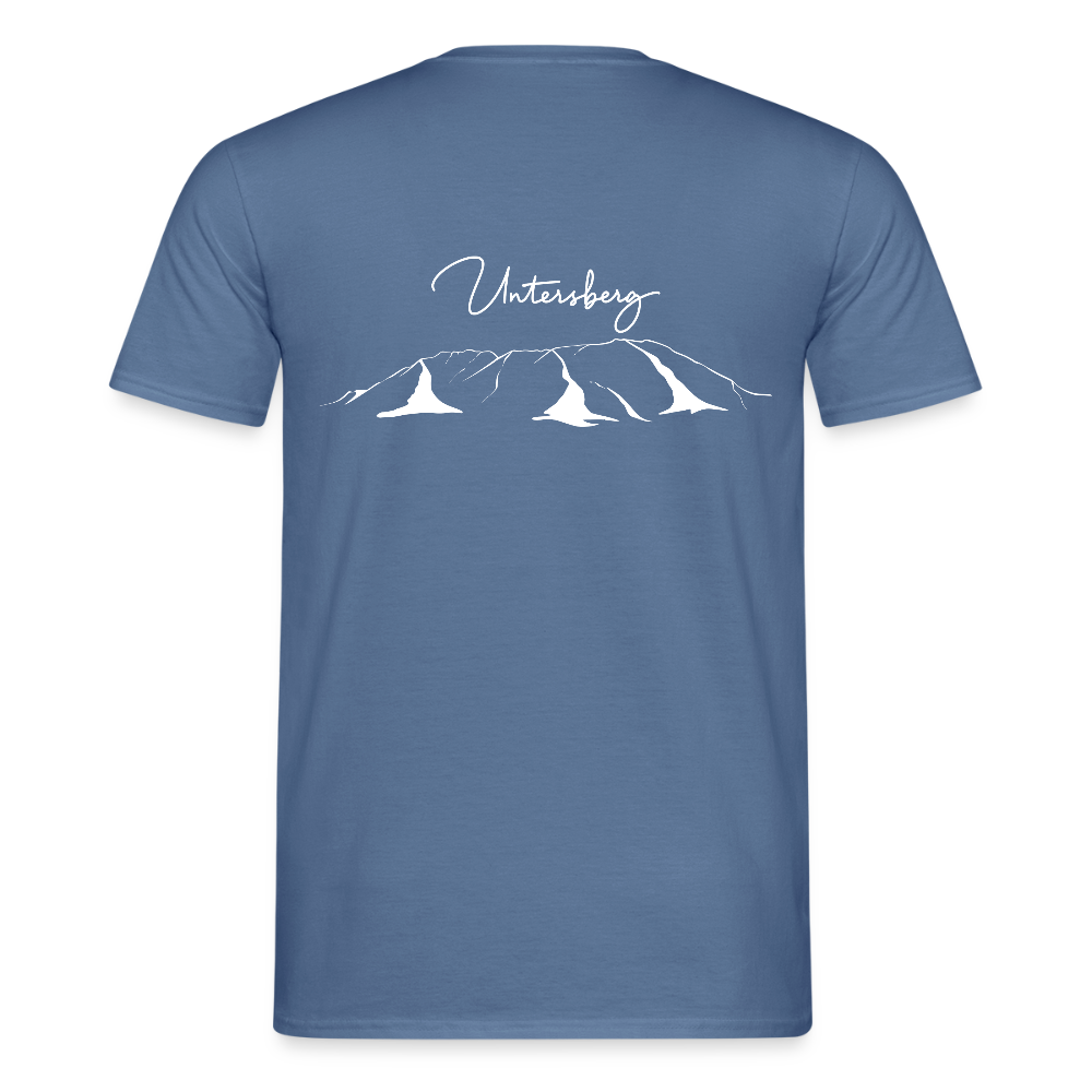 Untersberg Männer Premium T-Shirt vers. Farben 2xDruck Weiss - Taubenblau 
