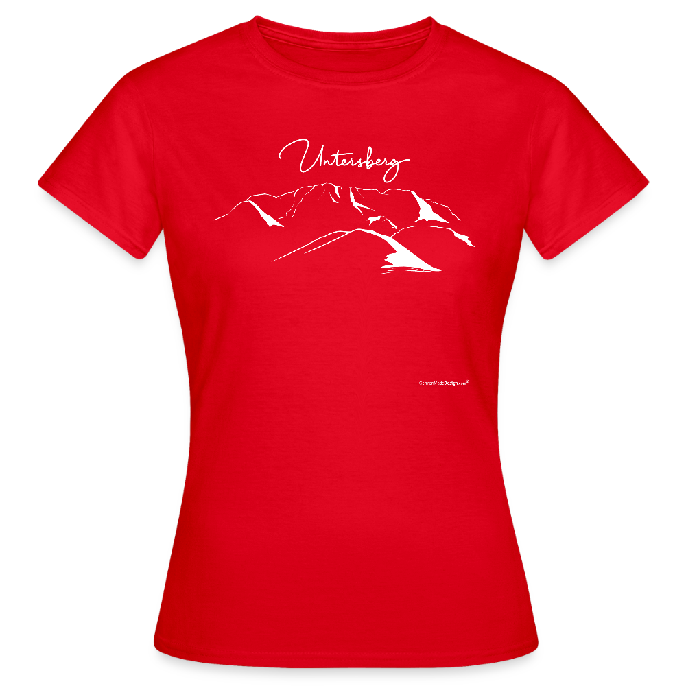 Untersberg Frauen Premium T-Shirt vers. Farben 4xDruck Weiss - Rot