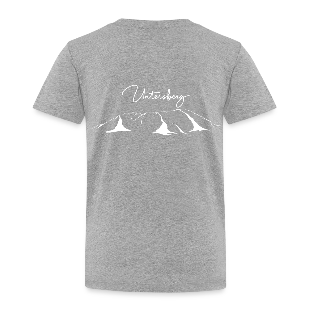 Untersberg Kinder Premium T-Shirt vers. Farben 2xDruck Weiß - Grau meliert