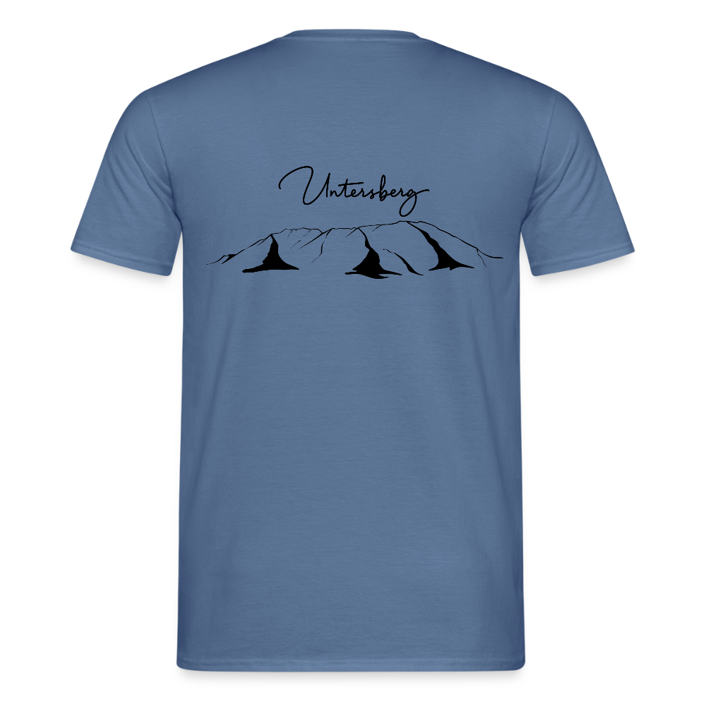 Untersberg Männer Premium T-Shirt vers. Farben 2xDruck Schwarz - Taubenblau 