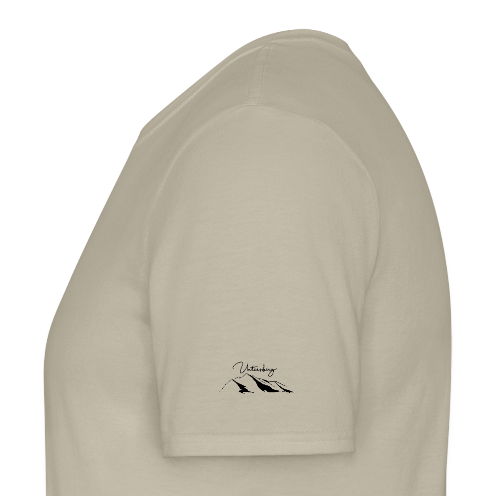 Untersberg Männer Premium T-Shirt vers. Farben 4xDruck Schwarz - Sandbeige