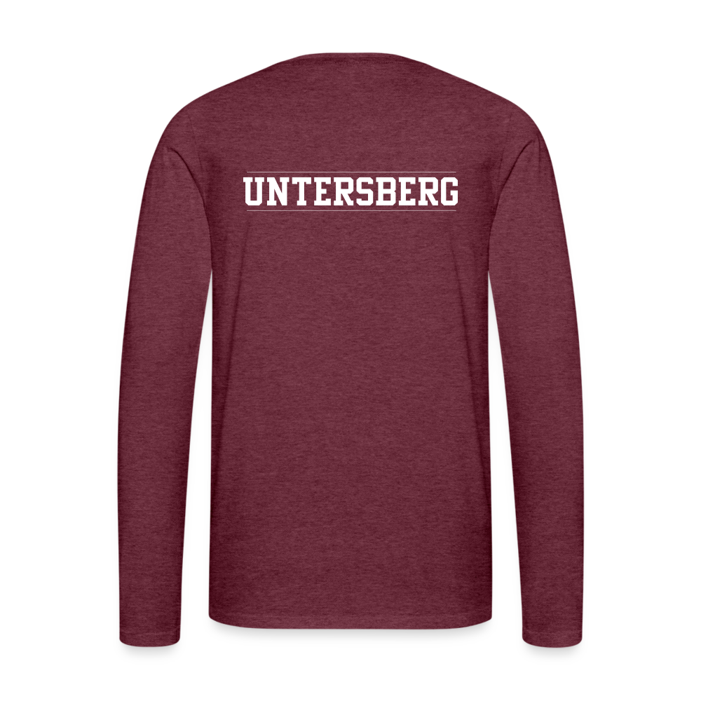 Männer Premium Langarmshirt - Bordeauxrot meliert