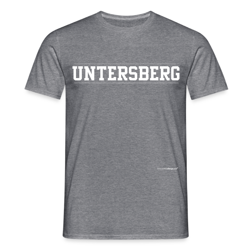 UNTERSBERG Schriftzug - Männer T-Shirt Premium Qualität - Graphit meliert