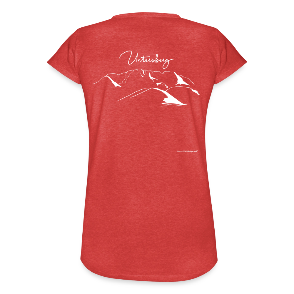 Frauen Vintage Untersberg T-Shirt - Rot meliert