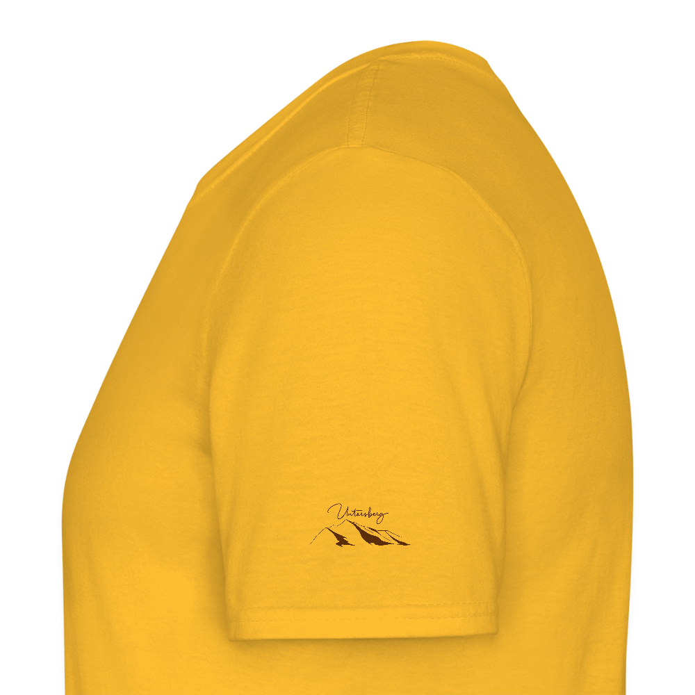 Untersberg Männer Premium T-Shirt Gelb 4xDruck Edelbraun - Gelb