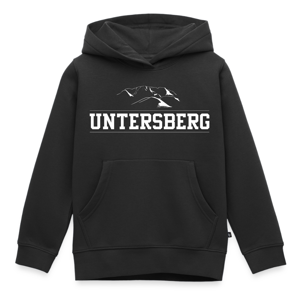 Kinder Premium Hoodie in versch. Farben Untersberg 2xDruck in Weiß - Schwarz