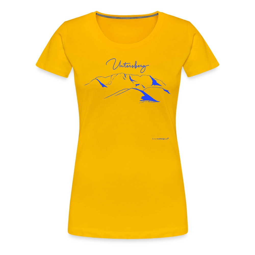 Untersberg Frauen Premium T-Shirt vers. Farben Azurblau - Sonnengelb