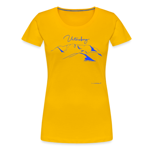 Untersberg Frauen Premium T-Shirt vers. Farben Azurblau - Sonnengelb
