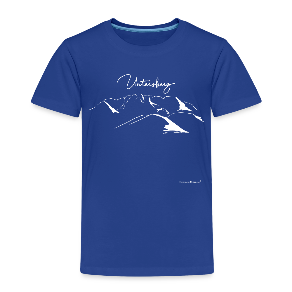 Untersberg Kinder Premium T-Shirt vers. Farben 2xDruck Weiß - Königsblau