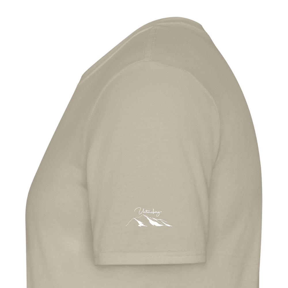 Untersberg Männer Premium T-Shirt vers. Farben 4xDruck Weiss - Sandbeige