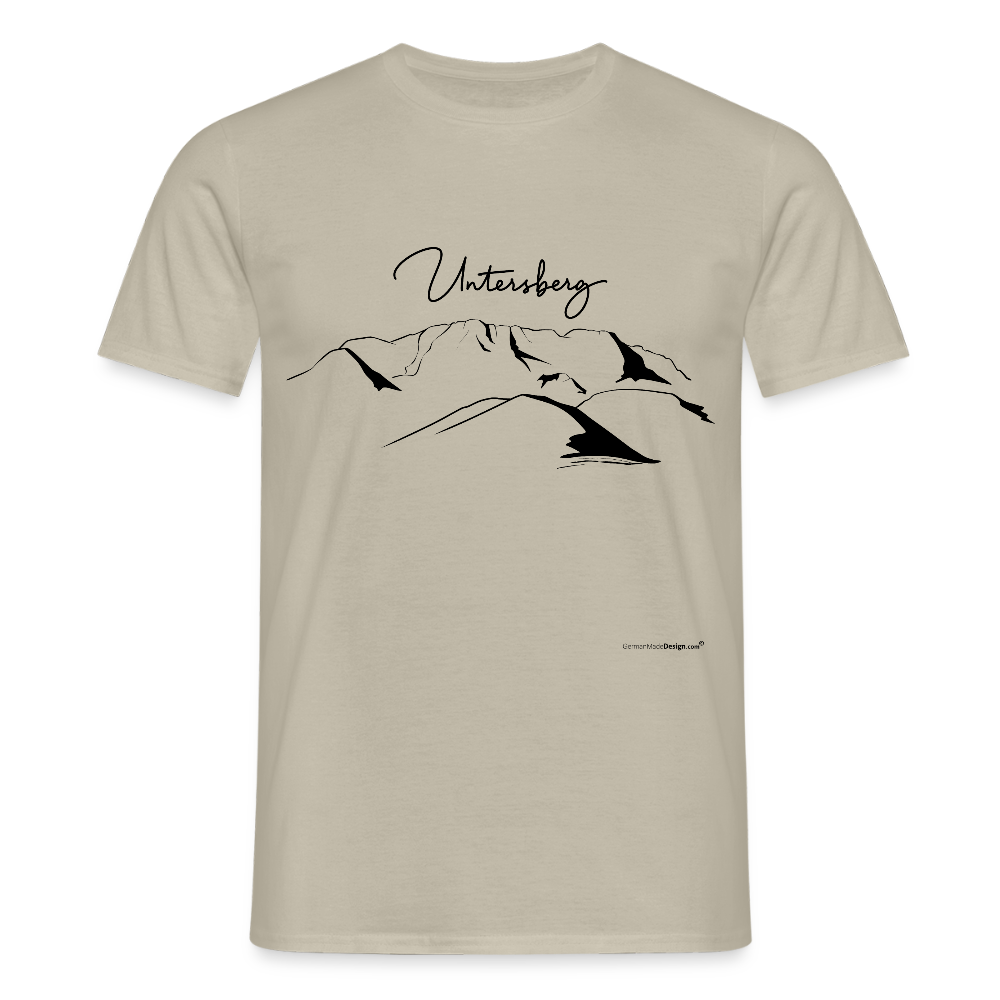 Untersberg Männer Premium T-Shirt vers. Farben 4xDruck Schwarz - Sandbeige