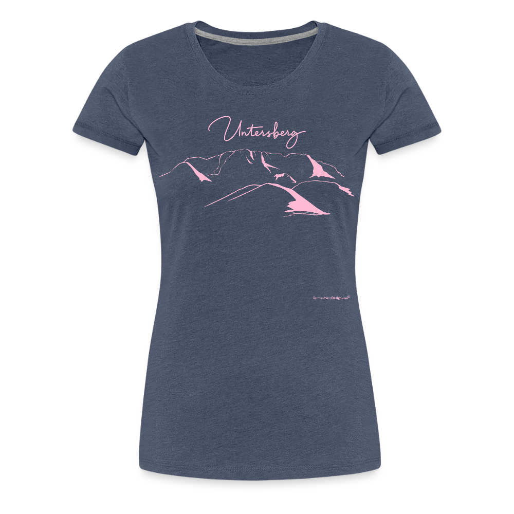 Untersberg Frauen Premium T-Shirt vers. Farben 2xDruck Rosa - Blau meliert