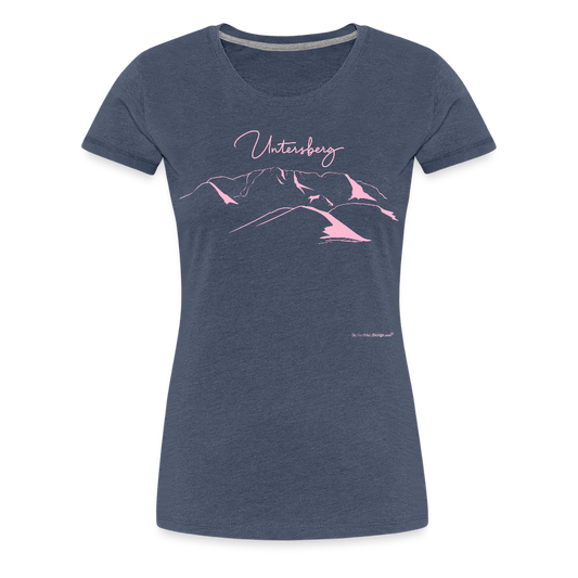 Untersberg Frauen Premium T-Shirt vers. Farben 2xDruck Rosa - Blau meliert