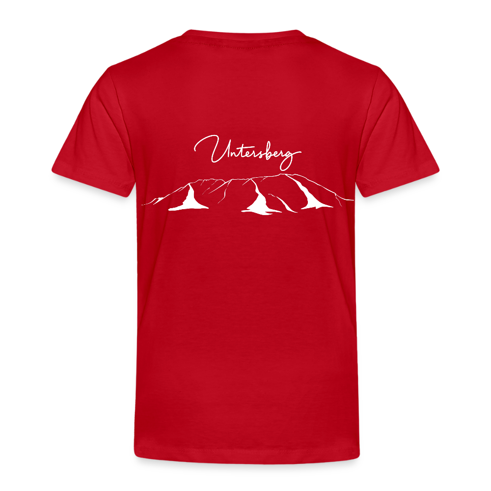 Untersberg Kinder Premium T-Shirt vers. Farben 2xDruck Weiß - Rot