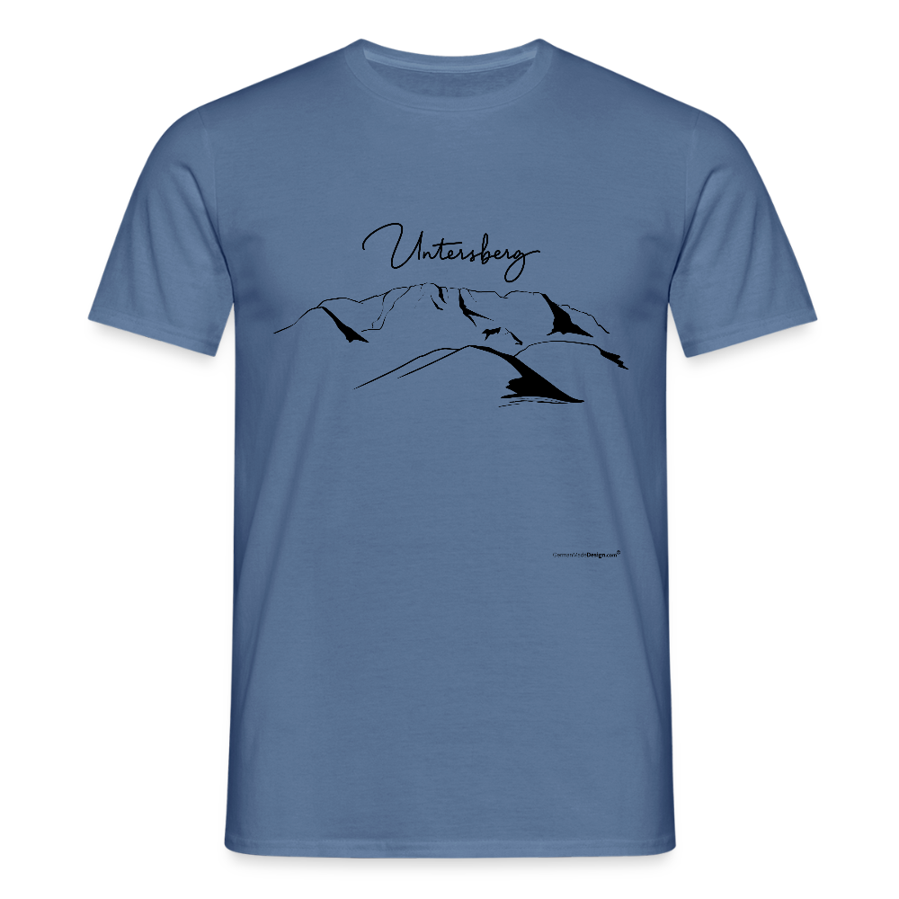 Untersberg Männer Premium T-Shirt vers. Farben 2xDruck Schwarz - Taubenblau 