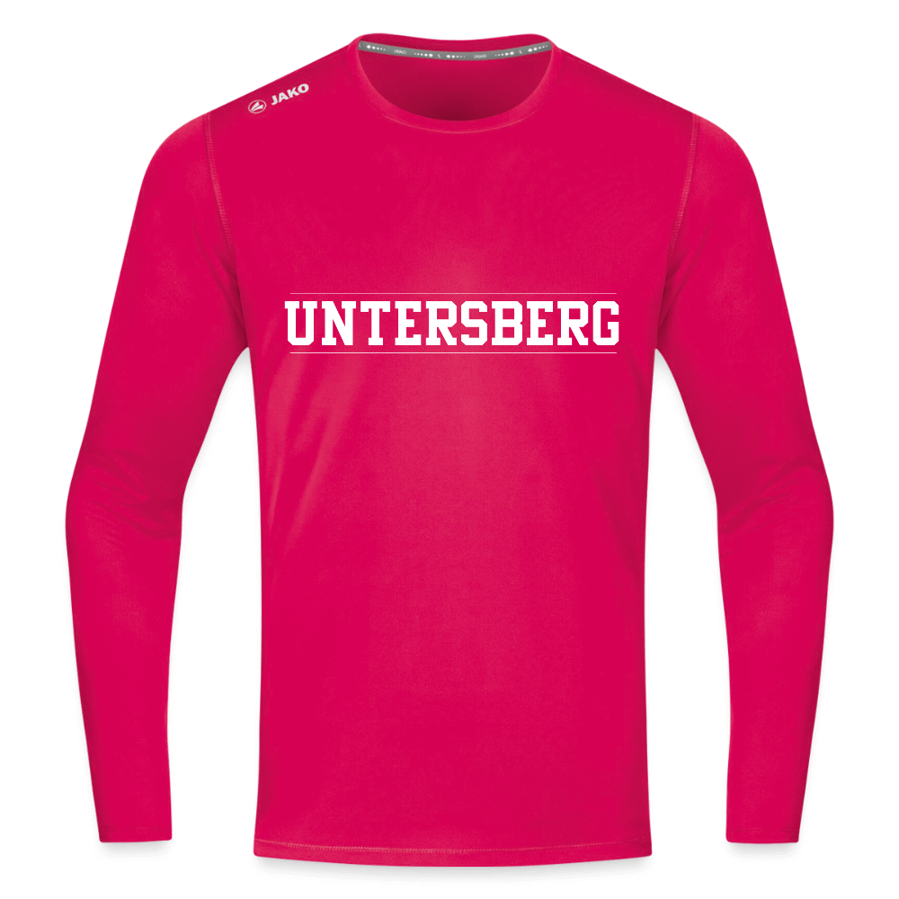 Untersberg Männer JAKO Langarmshirt vers. Farben 1xDruck weiß - dunkles Pink