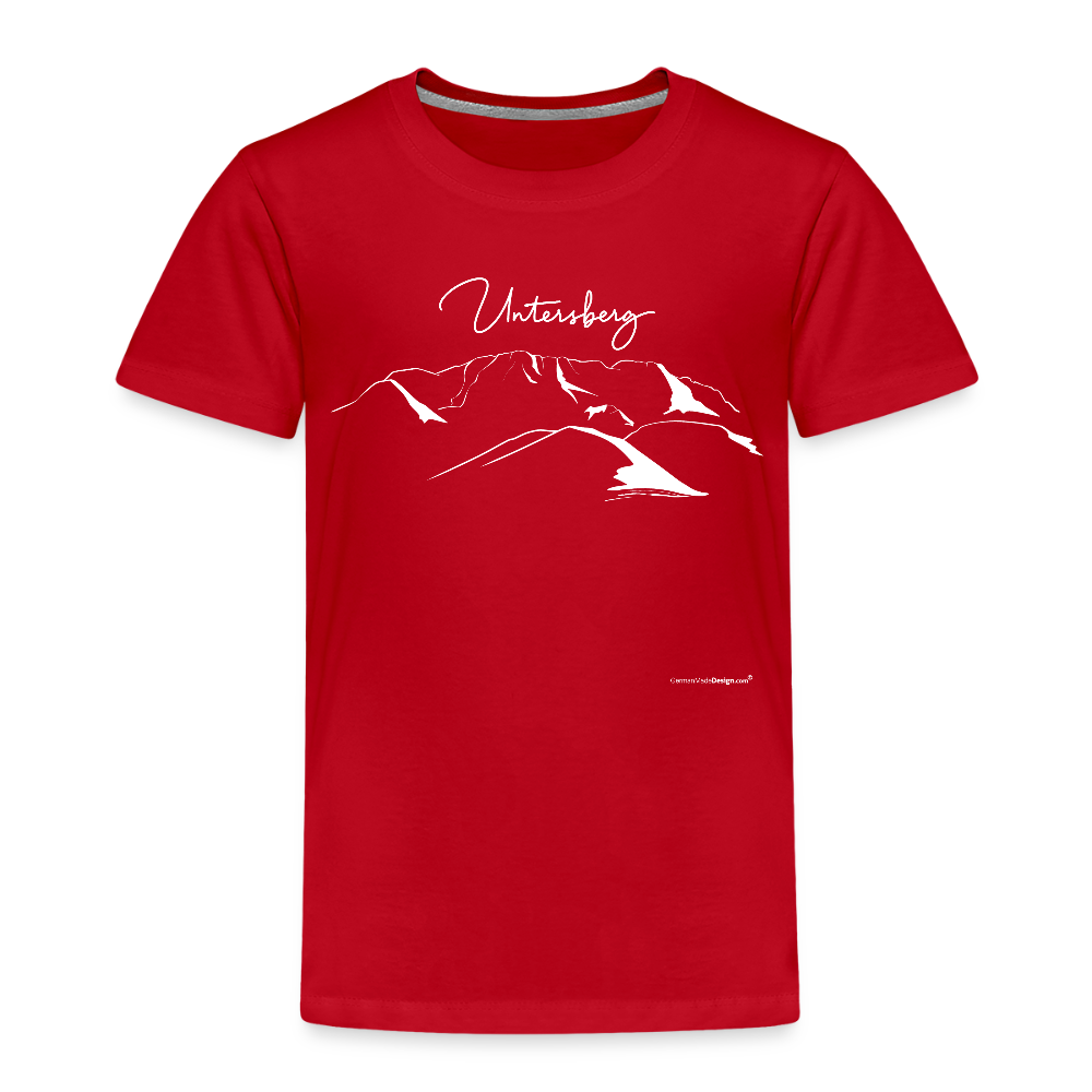 Untersberg Kinder Premium T-Shirt vers. Farben 2xDruck Weiß - Rot