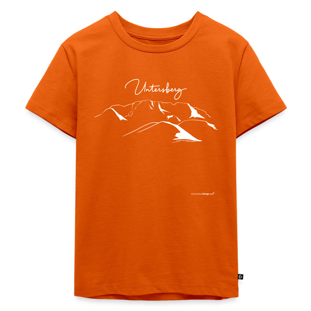 Untersberg Kinder Premium T-Shirt vers. Farben 2xDruck Weiß - Orange 