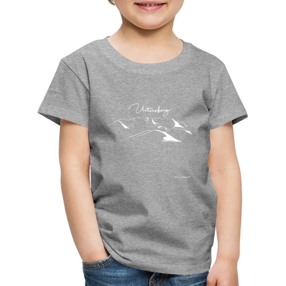 Untersberg Kinder Premium T-Shirt vers. Farben 2xDruck Weiß - Grau meliert
