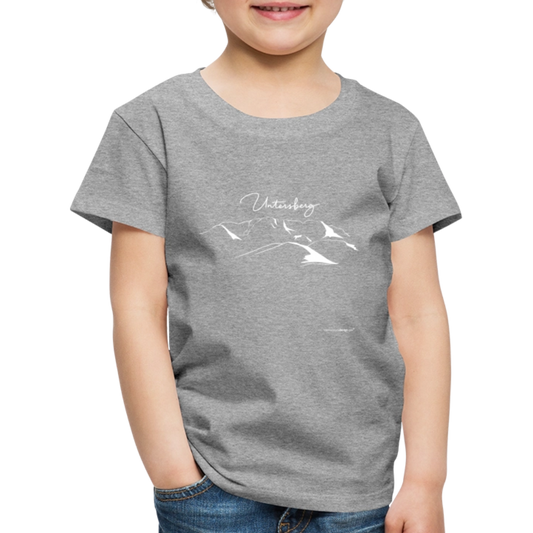 Untersberg Kinder Premium T-Shirt vers. Farben 2xDruck Weiß - Grau meliert