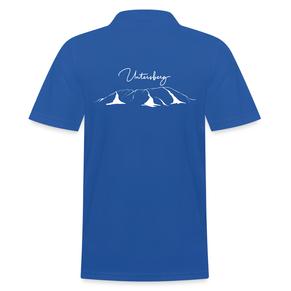Untersberg Männer Poloshirt Royalblau 2xDruck weiß - Royalblau