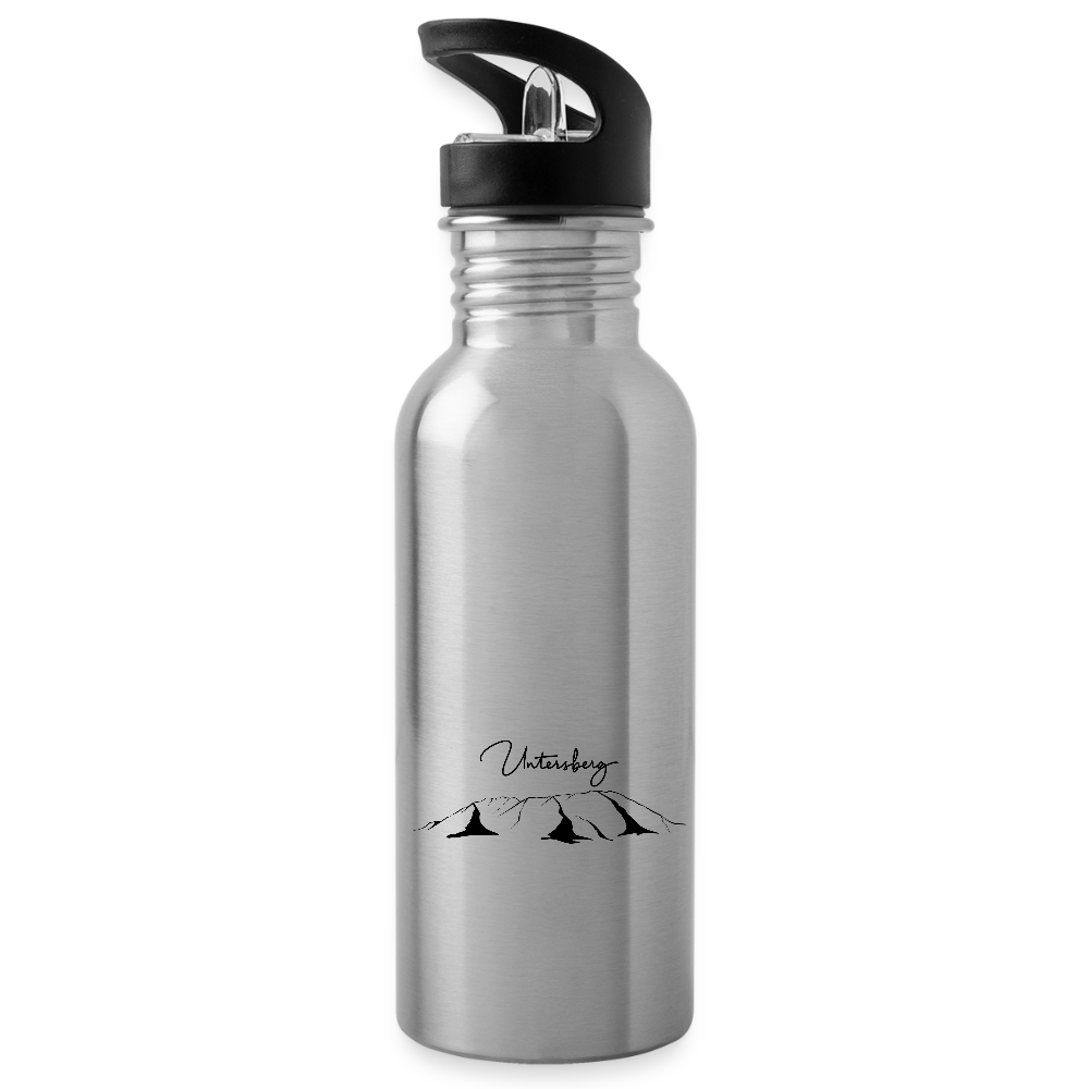 Untersberg Trinkflasche mit Süd und Nordseite bedruckt - Lightsilver