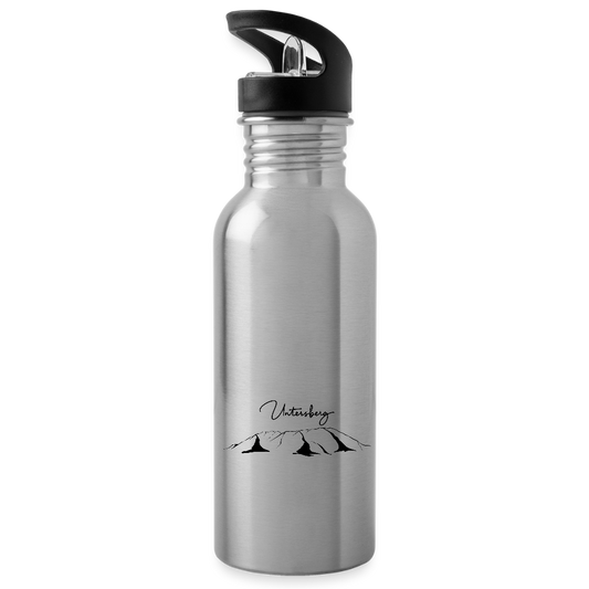 Untersberg Trinkflasche mit Süd und Nordseite bedruckt - Lightsilver