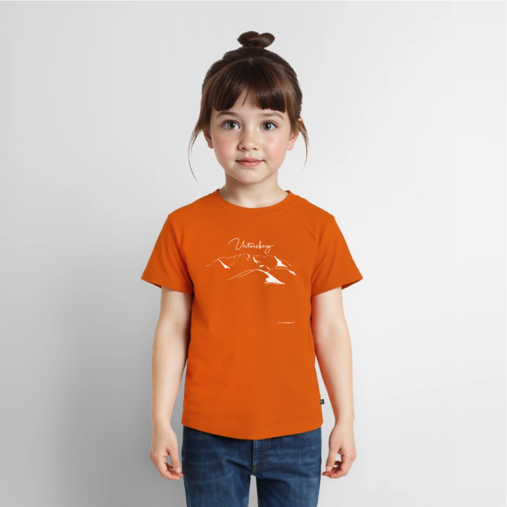 Untersberg Kinder Premium T-Shirt vers. Farben 2xDruck Weiß - Orange 
