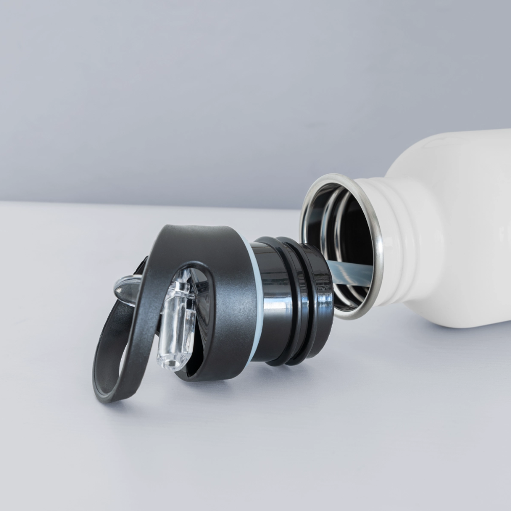 Untersberg Trinkflasche mit Süd und Nordseite bedruckt - Weiß