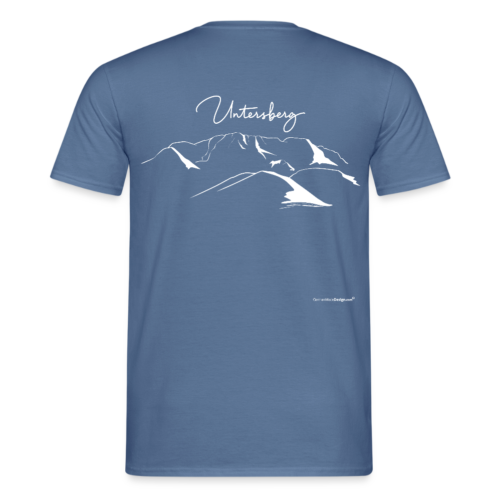 UNTERSBERG Schriftzug - Männer T-Shirt Premium Qualität - Taubenblau 